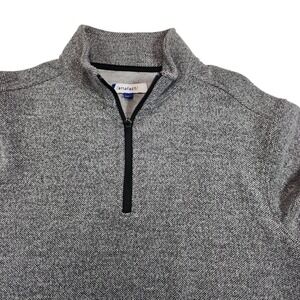 Gray Quarter Zip Mock Neck Knit Sweater Mens Large Pullover Cozy